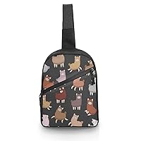 Funny Llama Alpaca Foldable Sling Backpack Travel Crossbody Shoulder Bags Hiking Chest Daypack