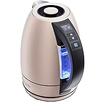 Chefman Electric Tea Kettle, 1.8 Liter Hot Water Electric Kettle Temperature Control Water Boiler with 5 Presets, Tri-Colored LED Lights, Keep Warm, Automatic Shutoff, Rose