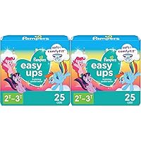 Pampers Easy Ups Girls & Boys Potty Training Pants - Size 2T-3T, 25 Count, My Little Pony Training Underwear (Pack of 2)