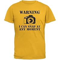 Photographer Snap at Any Moment Gold Adult T-Shirt - Large
