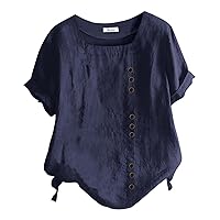 Womens Spring Tops Casual Hoodies Pullover Womens Top Large Casual Loose T Shirt Button Solid Square Neck Pull