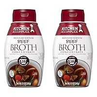Kitchen Accomplice Reduced Sodium Beef Broth Concentrate, 12 Ounce (Pack of 2)