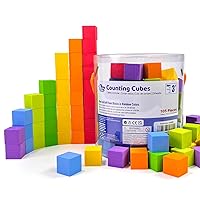 Foam Counting Blocks, 105 Pieces 1 Inch Soft Rainbow Math Counters Cubes, Math Manipulatives Preschool, Classroom Learning Supplies, Stacking Blocks for Kids Ages 3+