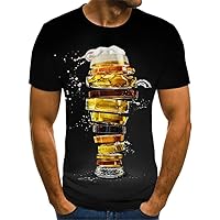 Trends Shirt Beer 3D Printing Men's Tshirt Short Sleeve Cartoon Cool T Shirt Funny O-Neck T Shirts