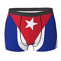 Cuban flag Print Men's Boxer Briefs Underwear Trunks Stretch Athletic Underwear for Moisture Wicking