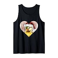 Funny Duck Christmas Santa Hat Vintage Valentine Day Duck Tank Top