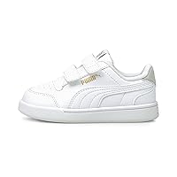 PUMA Kids Shuffle Hook and Loop Sneaker, White White-Gray Violet Team Gold, 8 US Unisex Toddler