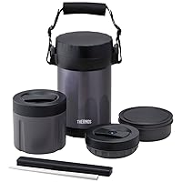 Thermos Vacuum Insulated Soup Lunch Set 400ml Black Gray JBY-801 BKGY New