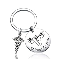 TGBJE Gynecologist Gift At Your Cervix Keychain Midwife Gift Labor Nurse Jewelry Funny Gift For OB-GYN