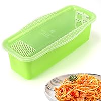 Microwave Pasta Cooker with Strainer Lid- Quickly Spaghetti Cooker- No Sticking or Waiting For Boil- Perfect Make Pasta Every Time- For Dorm, Kitchen or Office, Green