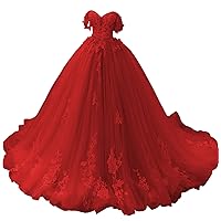 Women's Lace Appliqued Quinceanera Dresses Sweetheart Off The Shoulder Ball Gown Sweet 16 Dresses Prom Gown