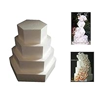 ZHONGJIUYUAN Hexagon Cake Dummy Set - 4-Piece -6, 8, 10, 12 Inches
