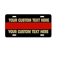 Red Line Reflective License Plate - 2 Lines of Custom Text