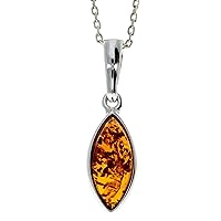 Genuine Baltic Amber & Sterling Silver Classic Pendant without Chain - AP07