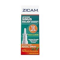 Intense Sinus Relief No-Drip Liquid Nasal Spray with Cooling Menthol & Eucalyptus, 0.5 Ounce (Pack of 1)