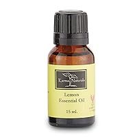 Karma Organic Lemon Essential Oil 15ML, 100% Pure Grade Oil For Diffuser, Aroma, Skin, Face, Hair Care & Household Cleaning - Lemon Oil For Furniture