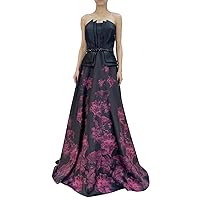 Women's Off-Shoulder Sleeveless Pleated A-Line Party Long Evening Gown