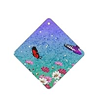 Purple Butterfly 2-Piece Set Of Car Aromatherapy Tablets, Suitable For Car Interiors, Bedrooms, And Bathrooms Square