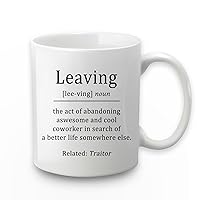 Coworker Leaving Gifts for Women and Men, Going Away Mug for Coworker and Boss, Promotion Mug for Women, Christmas White Elephant Gifts for Coworker Leaving 11 Ounce