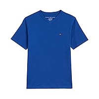 Tommy Hilfiger Boys' Short Sleeve Flag Solid V-Neck T-Shirt