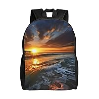 Laptop Backpack 16.1 Inch with Compartment Ocean Sunset1 Laptop Bag Lightweight Casual Daypack for Travel