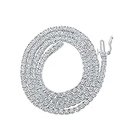 10K White Gold Mens Diamond 18-inch Stylish Link Chain Necklace 2-3/4 Ctw.