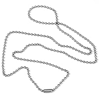 Pure Titanium Material Chain Silver Ball Necklaces for Women Rustproof Adjustable Decorative with Beautiful Packaging