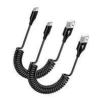 USB Type C Cable for iPhone 15/15 Pro/15 Pro Max/15 Plus,Android Auto Retractable Fast Charging Coiled Car Cord 3FT for Samsung Galaxy A54 5G A14 S23 Ultra A13 A53 A03s S21,Google Pixel 8 Pro 7a 6 Pro