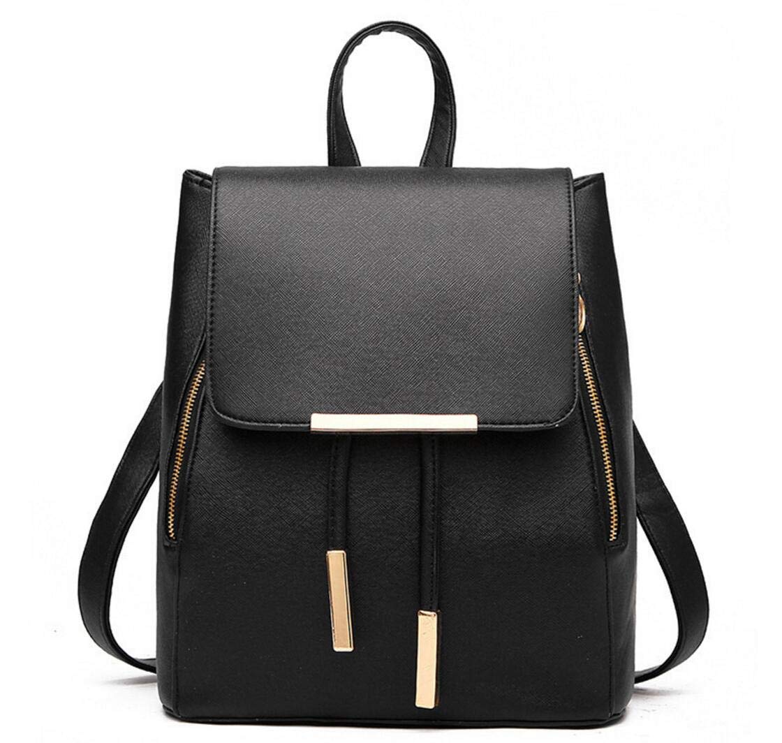 B&E LIFE Fashion Shoulder Bag Rucksack PU Leather Women Ladies Backpack Travel bag (Black)