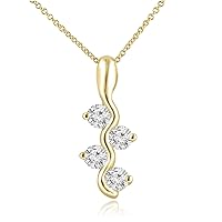 0.65 Ct Ladies Round Cut Diamond Pendant/Necklace (Color G Clarity VS-2) in 14 Kt Yellow Gold