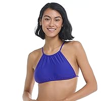 Body Glove Women's Standard Smoothies Sage Solid High Neck Bikini Top Swimsuit with 2-Way Tie Back