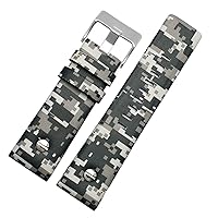 Genuine Leather watchband for Diesel Watch Belt DZ4476/4482 DZ7408 7406 4318 Strap 22 24 26 28mm Large Size Men Wrist Watch Band (Color : Gray Silver, Size : 28mm)