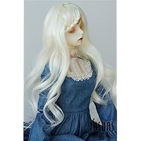 JD204 8-9 inch (21-23cm) Ivory White Lady Braid Curly BJD Doll Wigs 1/3 SD Synthetic Mohair Wig BJD Wigs 8-9 inch Doll Accessories