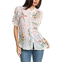 Johnny Was Womens Mircea Blouse, S, White
