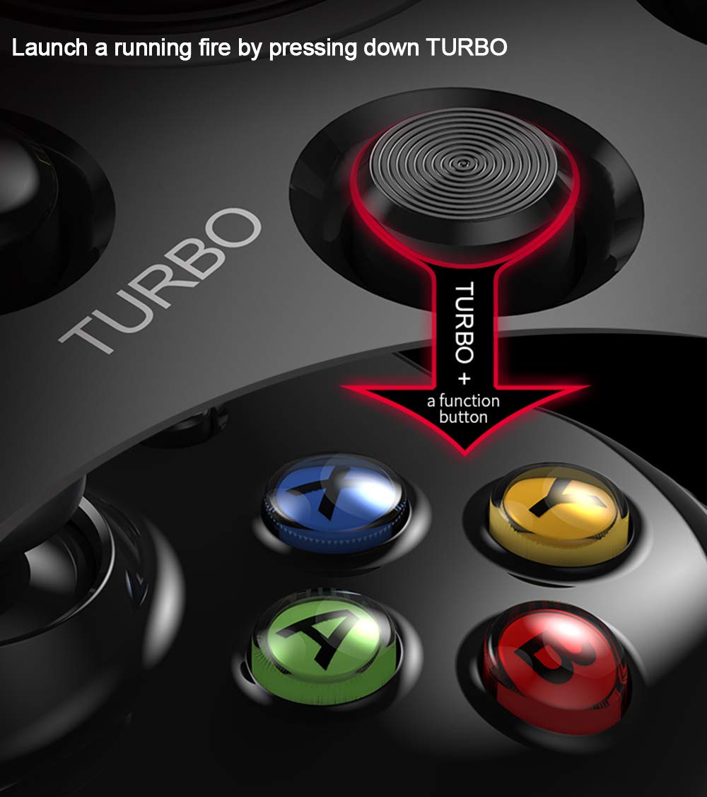 BEITONG Wireless Game Controller,PC Game Controller Joystick with Dual-Vibration Turbo and Shift Buttons for Windows,PS3,TV Box,Asura 2 BTP-2185T Gamepad