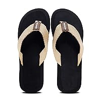 Women's Flip Flops Ladies Yoga Foam Tong Sandals with Arch Support Beach Slippers Summer Sandals Shower Slides for Woman Rubber Flip Flop for Man Black Comfortable