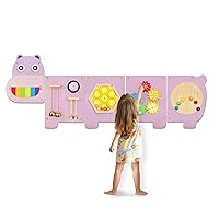 Monläurd® Hippo Montessori Educational Activity Cube, Sensory Wall Toys for Daycare and Playroom Furniture, Interactive Wooden Learning Toys for Boys and Girls 6M+