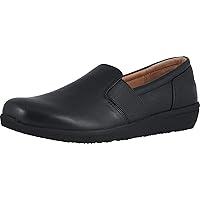 Vionic Women's Magnolia Gianna Leather Slip On Flats - Ladies Walking Shoes with Concealed Orthotic Arch Support