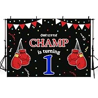 MEHOFOND 7x5ft Boxing Birthday Party Backdrop Boy First 1st Bday Red and Black Boxer Sport Photography Background Banner Fight Night Photo Booth Props