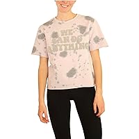 Womens French Terry Crop Embellished T-Shirt