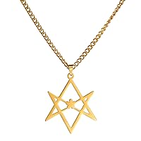 EUEAVAN Hexagram Pendant Necklace Hexagram Celtic Religious Symbols Jewish Israel Star of David Charm Necklace Minimalist Small Flower Stainless Steel