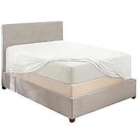 Hearth & Harbor White Fitted Sheet Queen Size, Extra Deep Pocket Queen Fitted Sheet Only, 1800 Microfiber Fitted Bed Sheet, Ultra Soft Fitted Queen Sheet Fits up to 24 '' Mattress