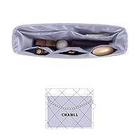 Organizer for Tote Bags, Purse Bags Organizer with Silky Satin, Compatible with Chanel 22 Bag Medium, Lightweight Shaper for Daily Use, 6 Pockets Capacity (Lavender, 22 Bag Medium)