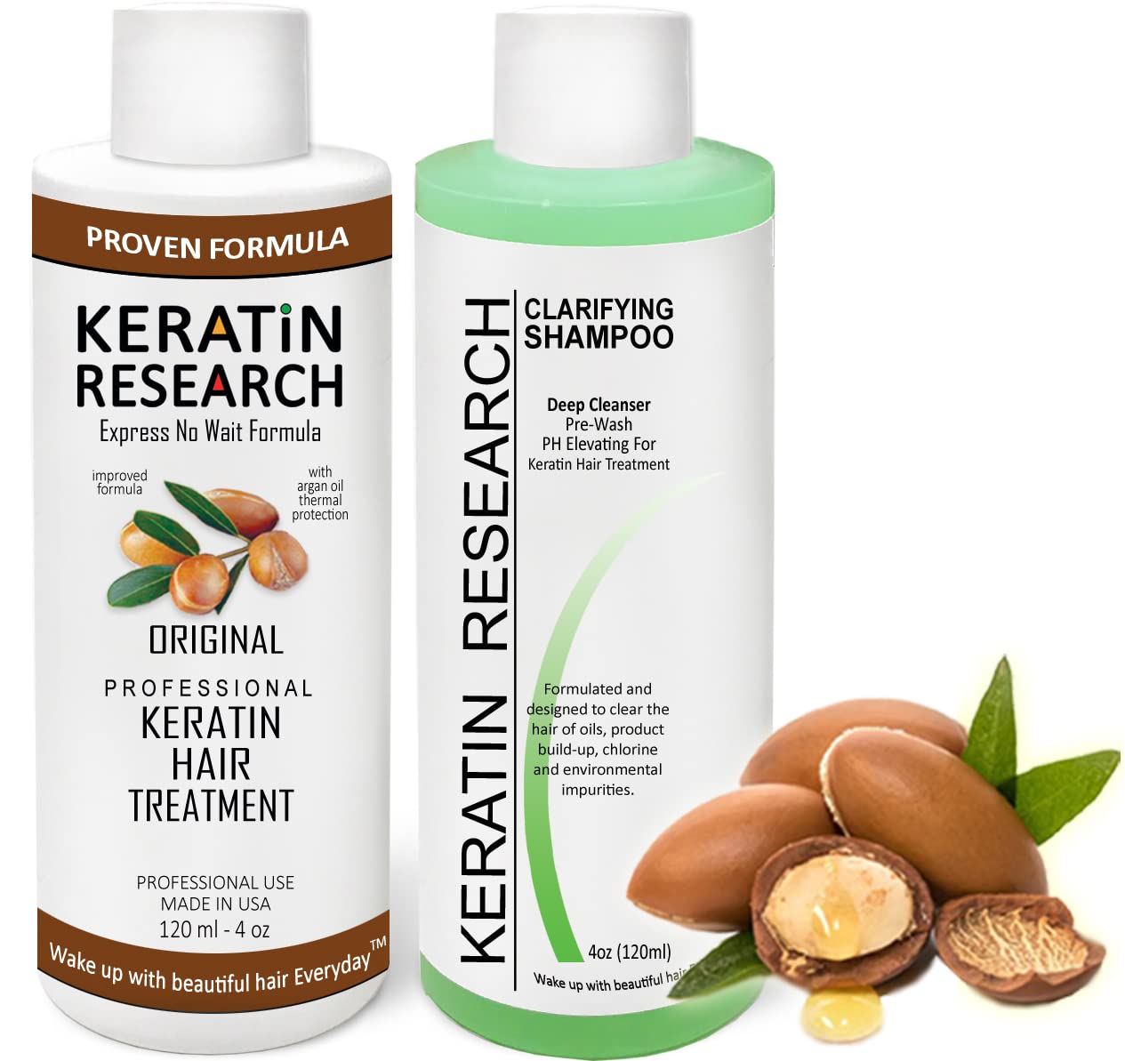 KERATIN RESEARCH Brazilian Keratin Hair Treatment Complex Blowout 2x 120ml LONG Lasting Keratin Treatment with Argan Oil Straightening Smoothing Professional Results Keratina (COCONUT)