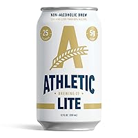 Athletic Brewing Company Light Craft Non-Alcoholic Beer - 12 Pack x 12 Fl Oz Cans - Athletic Lite Light Brew - Low-Calorie, Award Winning - Simply Crisp, Refreshing, Brisk & Smooth - Beautiful Noble Hops & Malt Body
