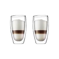 Bodum 15oz Pavina Double Wall High-Heat Borosilicate Glass, Set of 2, Clear