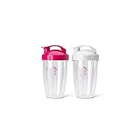 nutribullet® 24 oz To-Go Cups and colored flip-top lids (Pink/White)