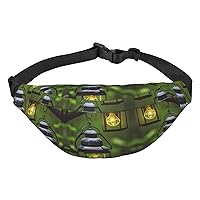 Fireflies and Lantern Adjustable Belt Hip Bum Bag Fashion Water Resistant Hiking Waist Bag for Traveling Casual Running Hiking Cycling