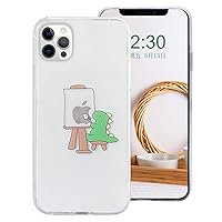 Guppy Compatible with iPhone 13 Pro Max Funny Dinosaur Case Cute Animals Embossed Pattern Flexible Soft TPU Rubber Slim Lightweight Cover Shock Absorption Protective Bumper Case 6.7 inch Clear