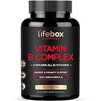 Super Vitamin B Complex - Contains All B Vitamins with B1, B2, B3, B5, B6, B7, B9, B12 and Biotin - B Vitamins Helps Promote Immunity, Energy and Mood Support - 90 Tablets